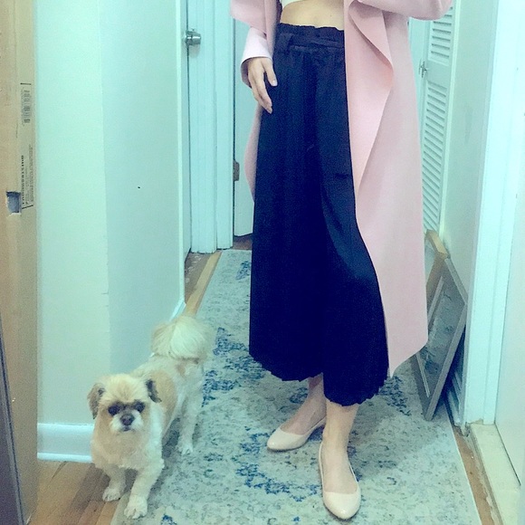 Navy Wide Leg Cropped Pant - Picture 8 of 15